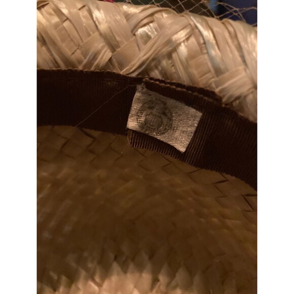 Vintage 60s Hat 1960s Straw XL Pillbox Cloche Netting Jackie Kennedy Mod Retro - Picture 8 of 9